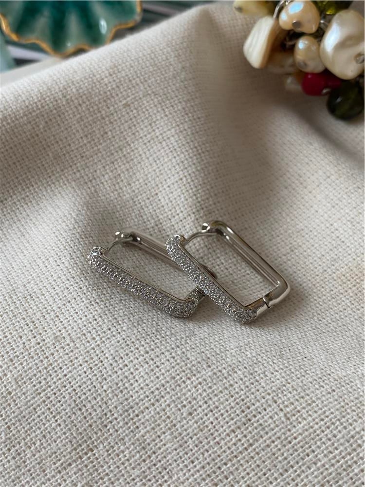 VIP Silver Frame Küpe