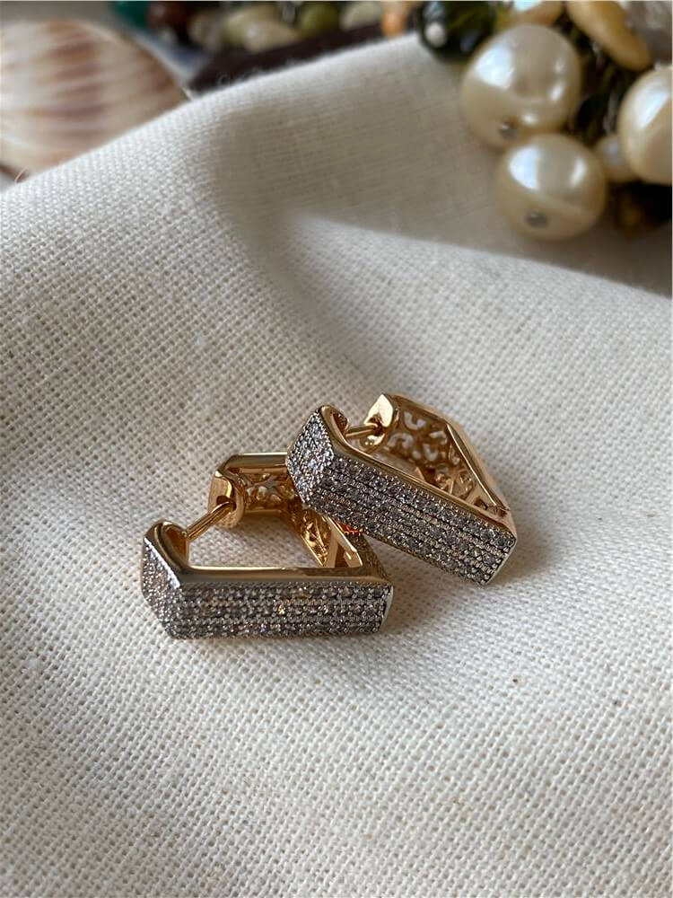 VIP Silver Taşlı Bold Diamond Küpe