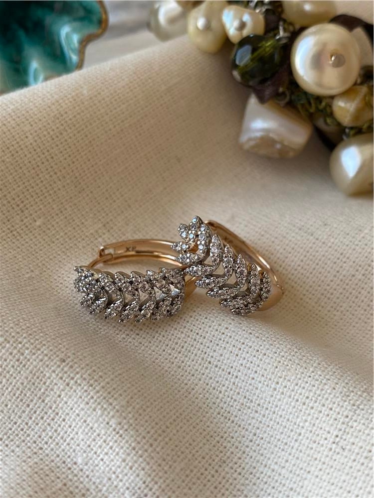 VIP Silver Taşlı Çelenk Küpe