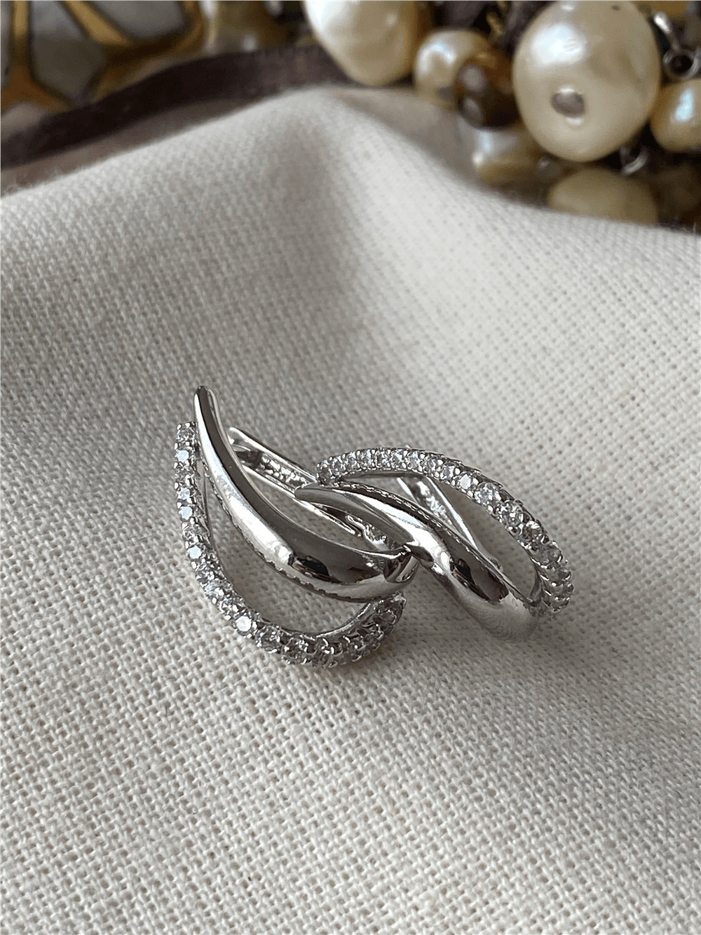 VIP Silver Taşlı Damla Model Küpe