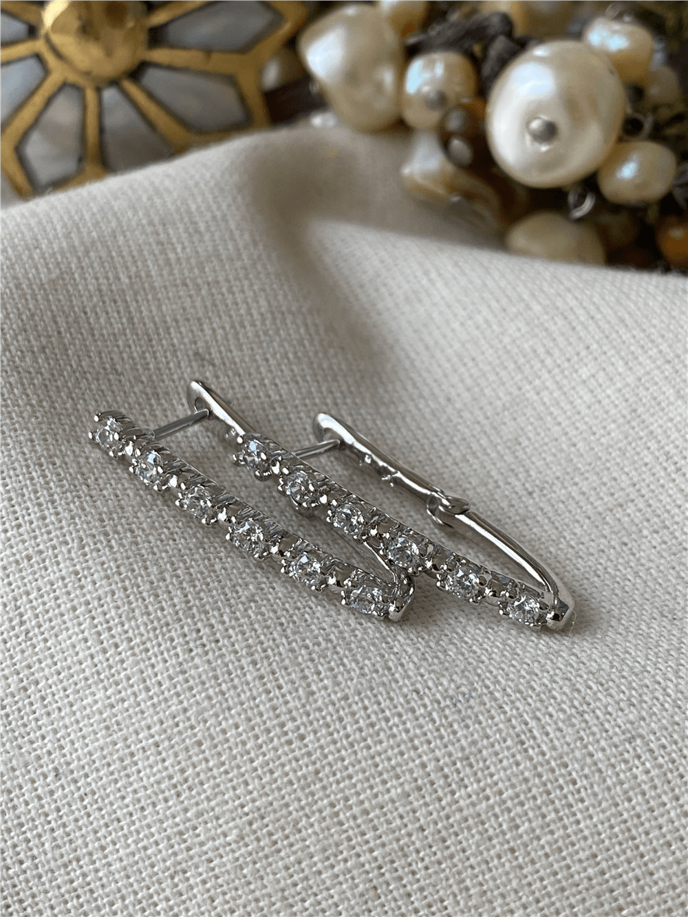 VIP Silver Taşlı Lades Model Küpe