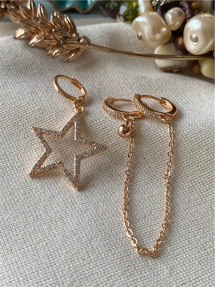 VIP Üçlü Big Star Küpe