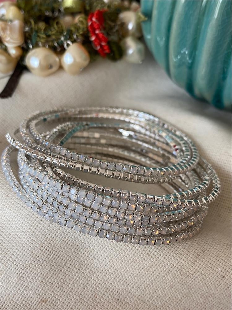 White Gray Esnek Suyolu Bileklik