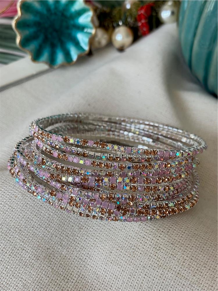 White Pink Esnek Suyolu Bileklik