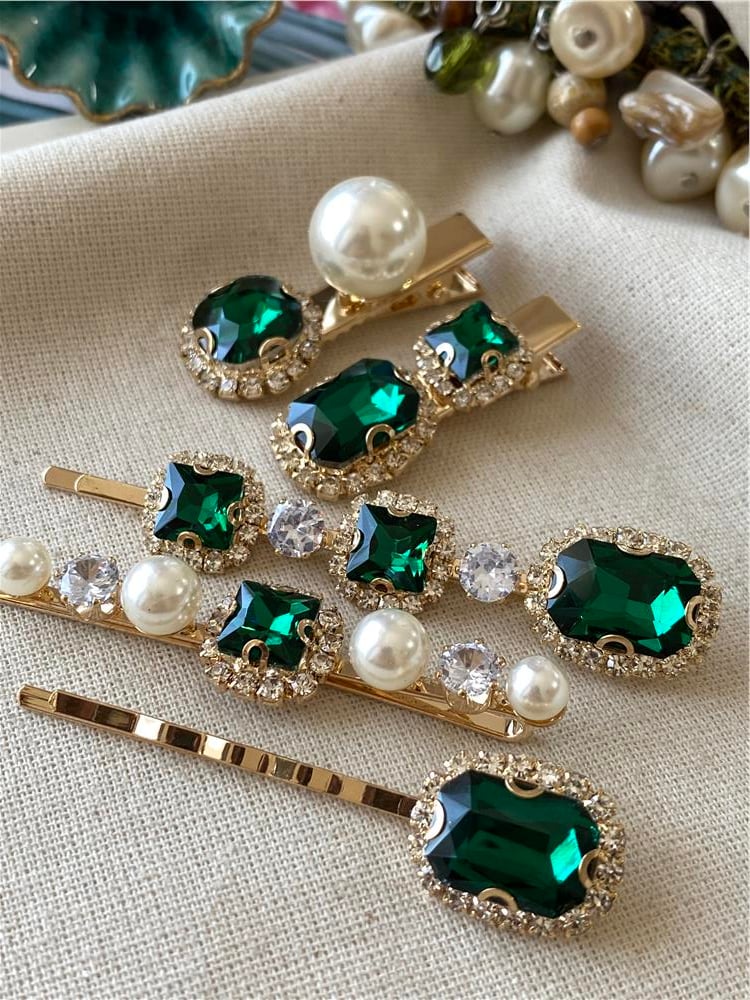 Yeşil Kristal Set Toka