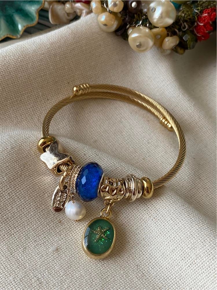 Yeşil Simli Denizyıldızı Charm Bileklik