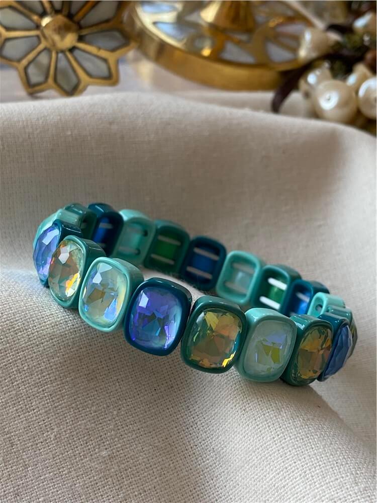 Yeşil Taşlı Esnek Porselen Bileklik