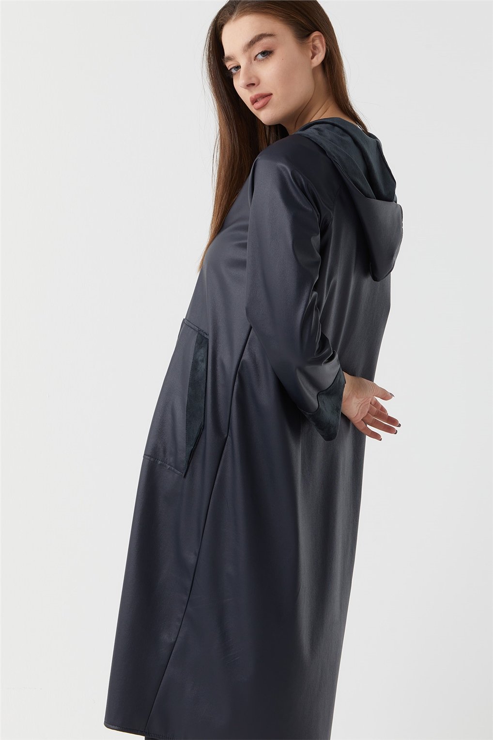 23K23501 SİTARE MABEL DERİ REGLAN GİY ÇIK 1-4- Lacivert