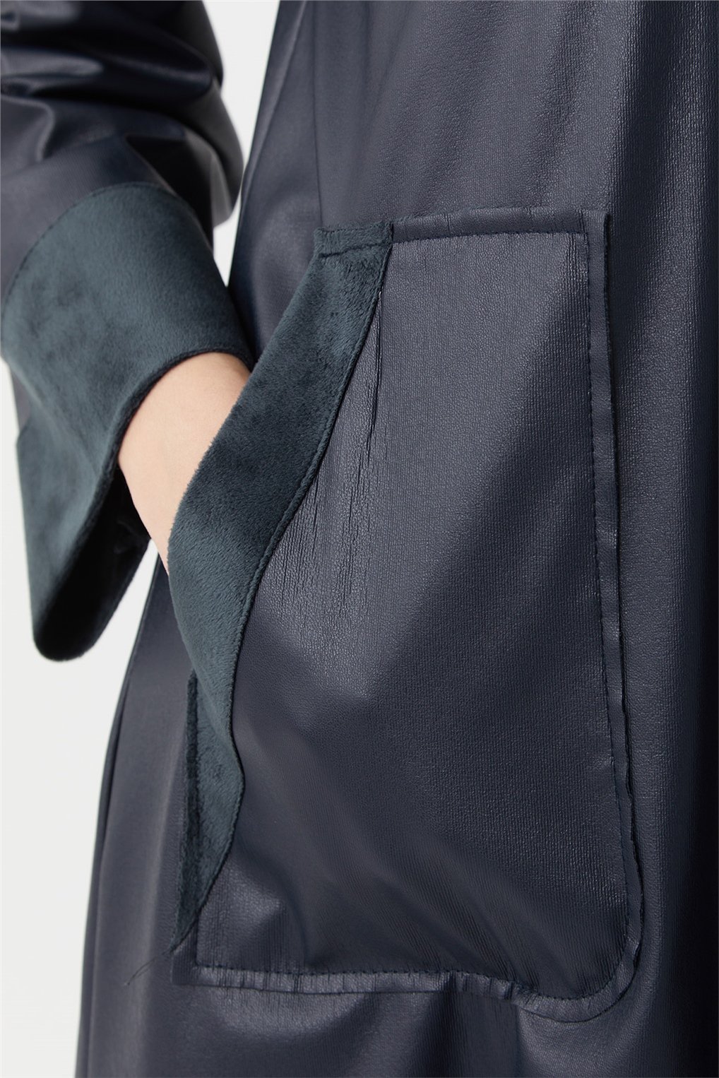 23K23501 SİTARE MABEL DERİ REGLAN GİY ÇIK 1-4- Lacivert