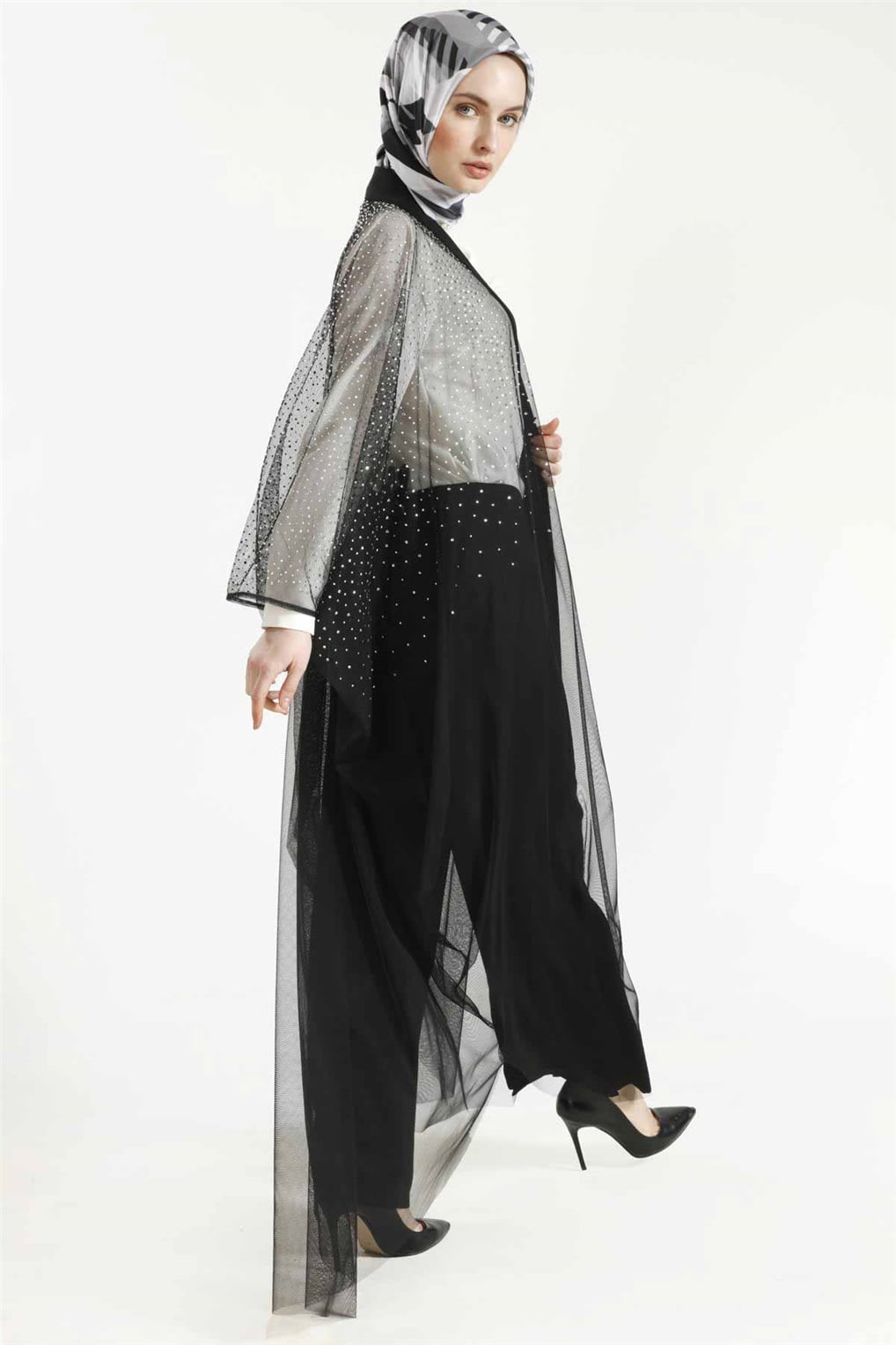 3810 HENNİN ABAYA 38-44- Siyah