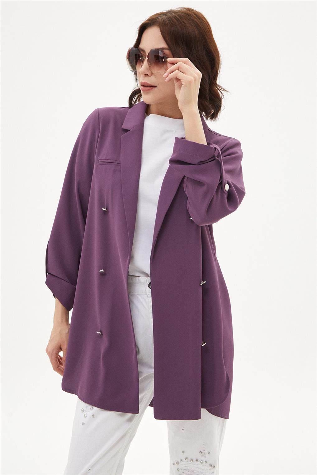 SİTARE 18004 DATÇA GÖMLEK CEKET 38-46- Violet