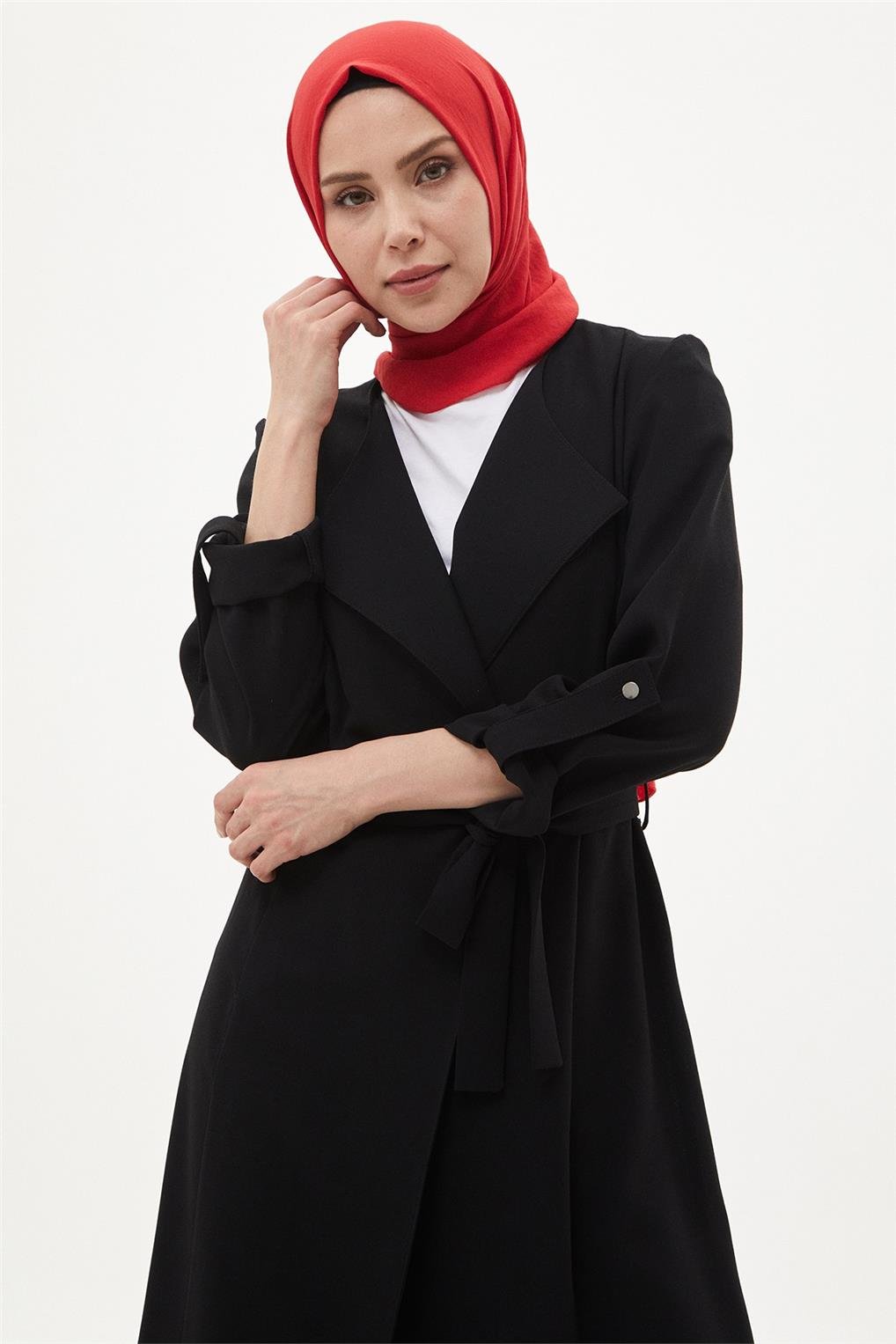 SİTARE 242011 DURU YAKA GİY ÇIK 38-46- Siyah