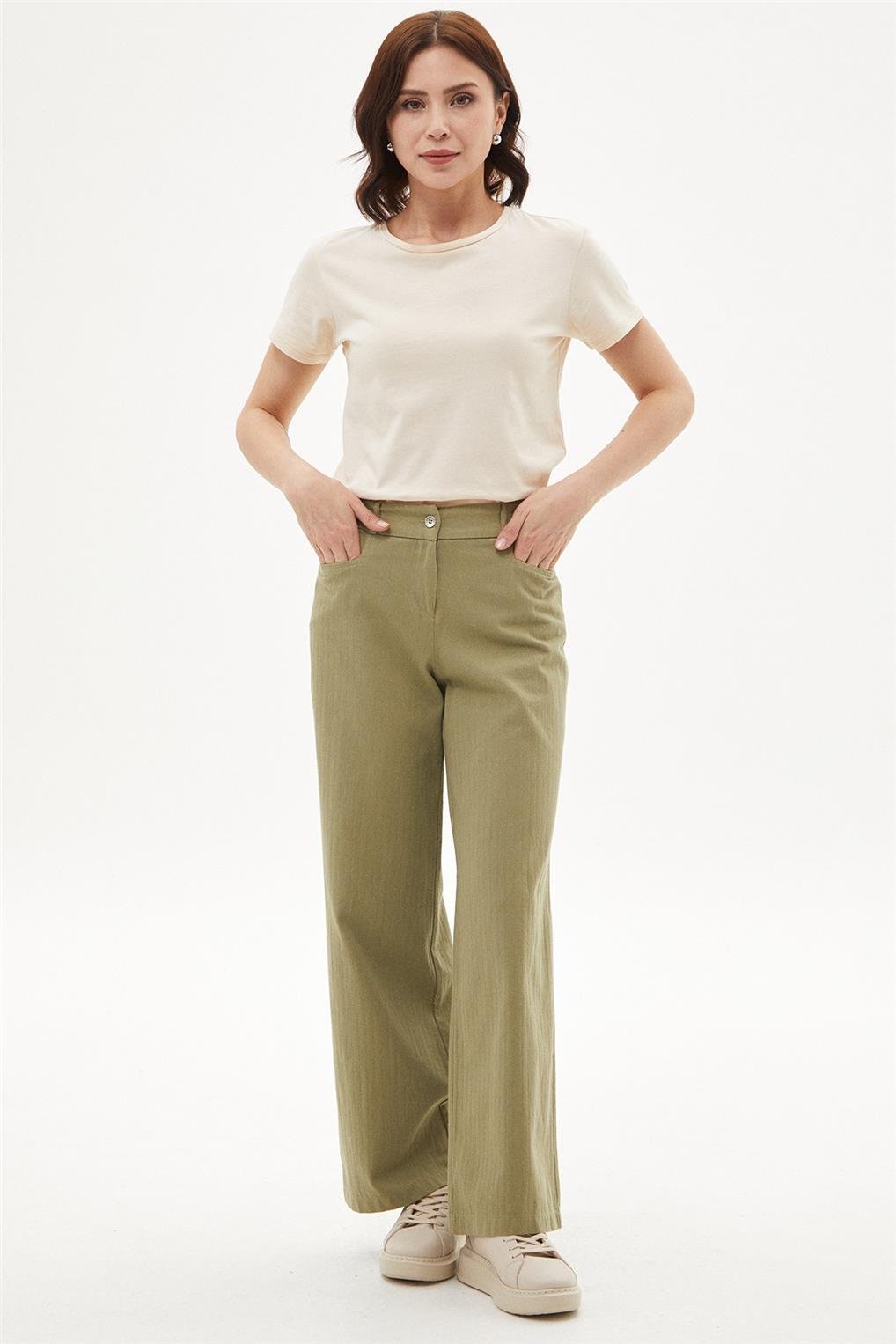 SİTARE 350-1 KANVAS PANTOLON 40-50- Yeşil