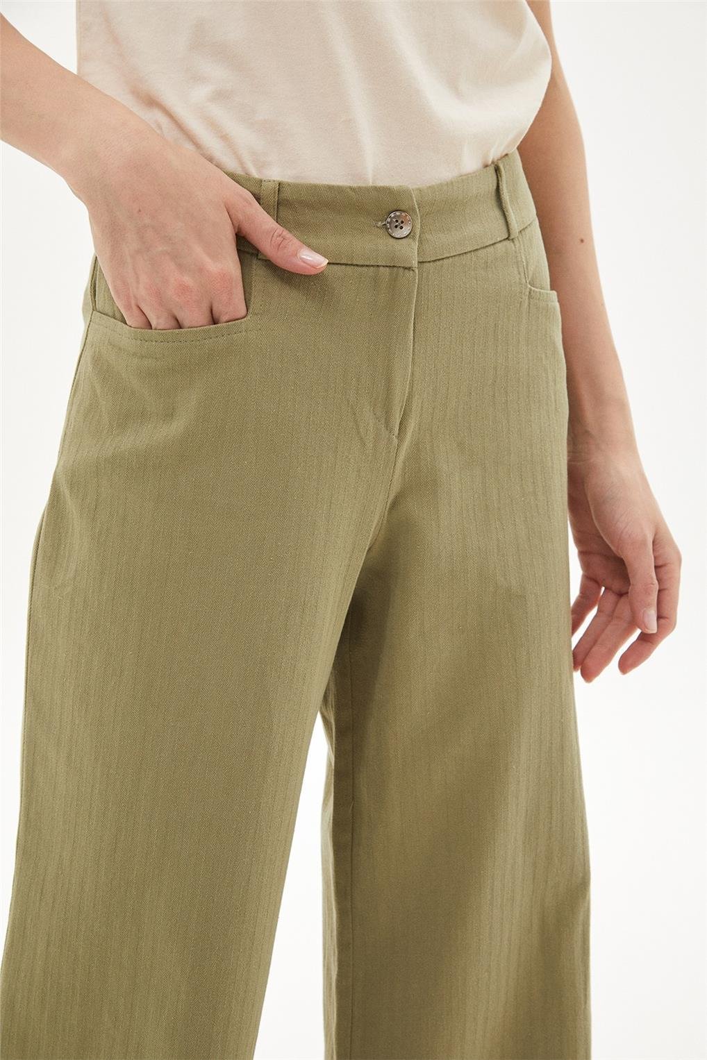 SİTARE 350-1 KANVAS PANTOLON 40-50- Yeşil