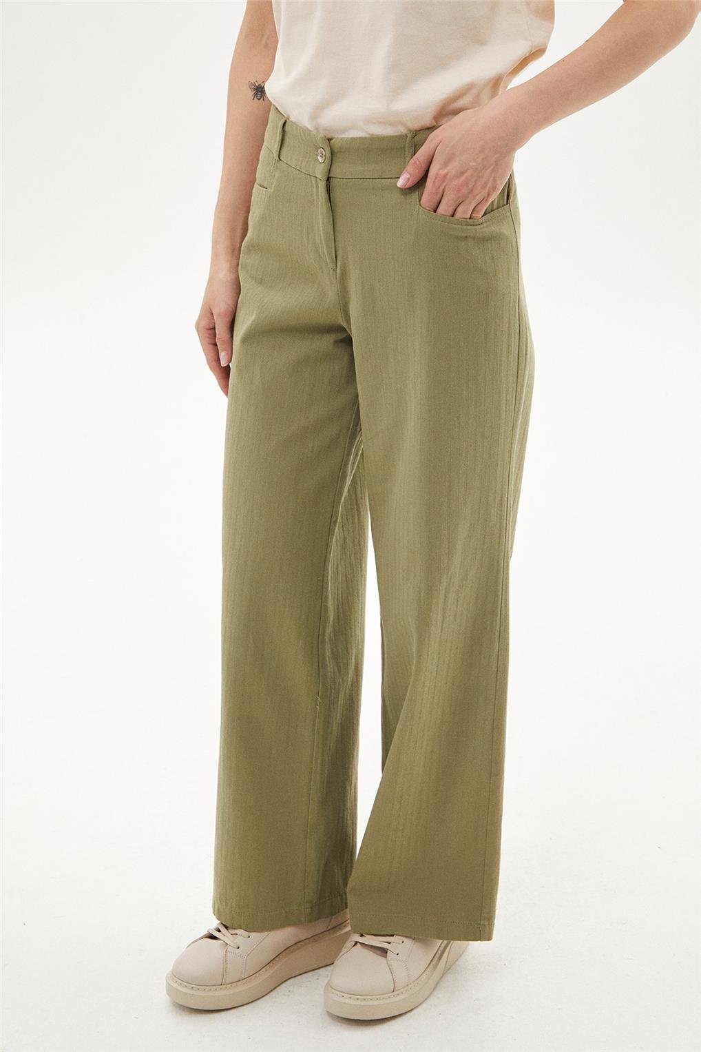 SİTARE 350-1 KANVAS PANTOLON 40-50- Yeşil