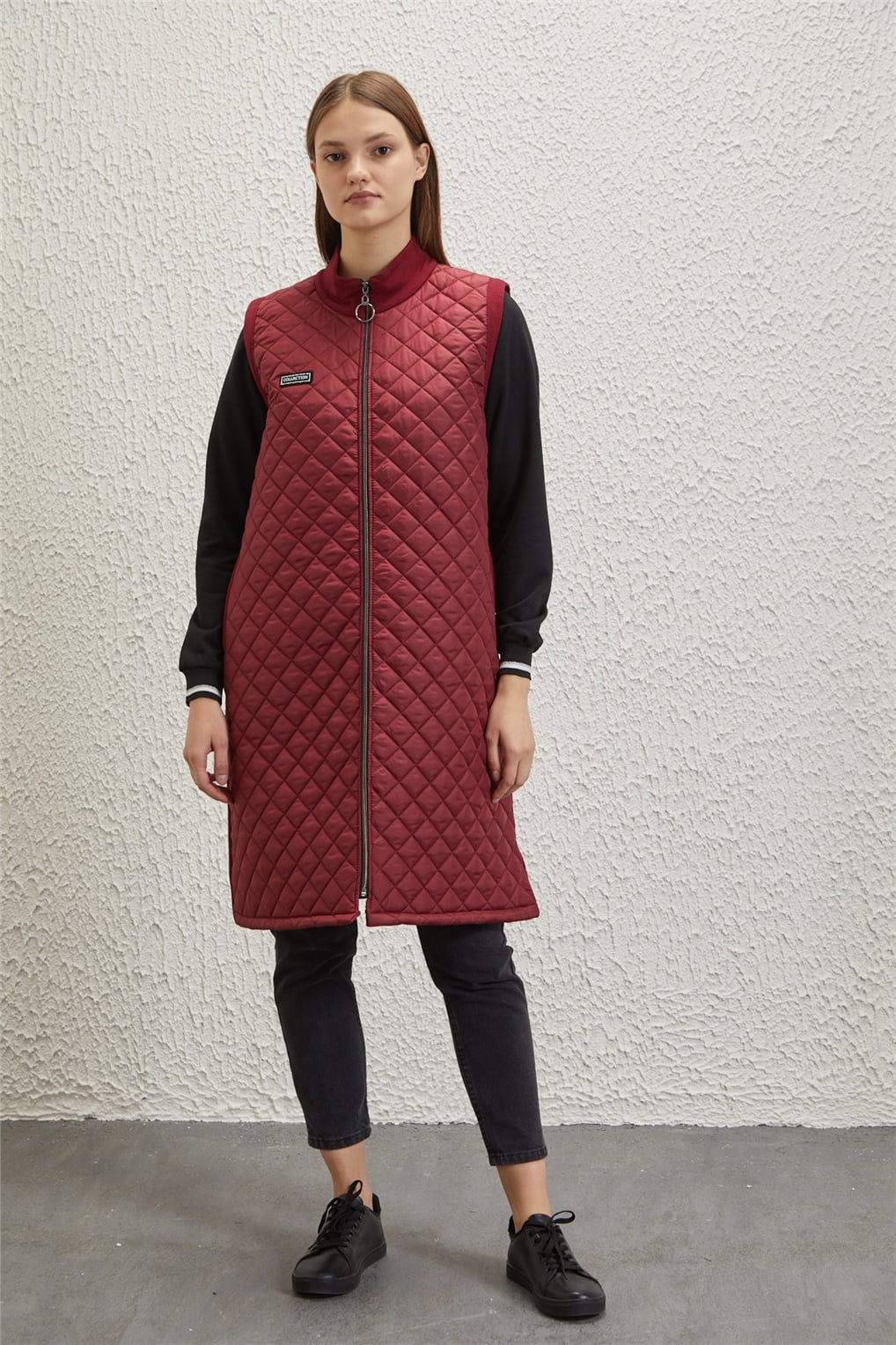 Sitare A Kalıp Kapitone Yelek 22K8004- Bordo