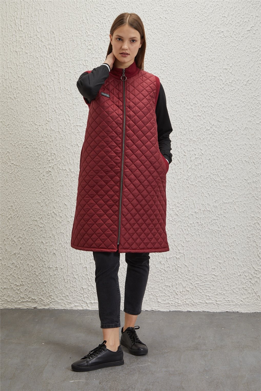 Sitare A Kalıp Kapitone Yelek 22K8004- Bordo