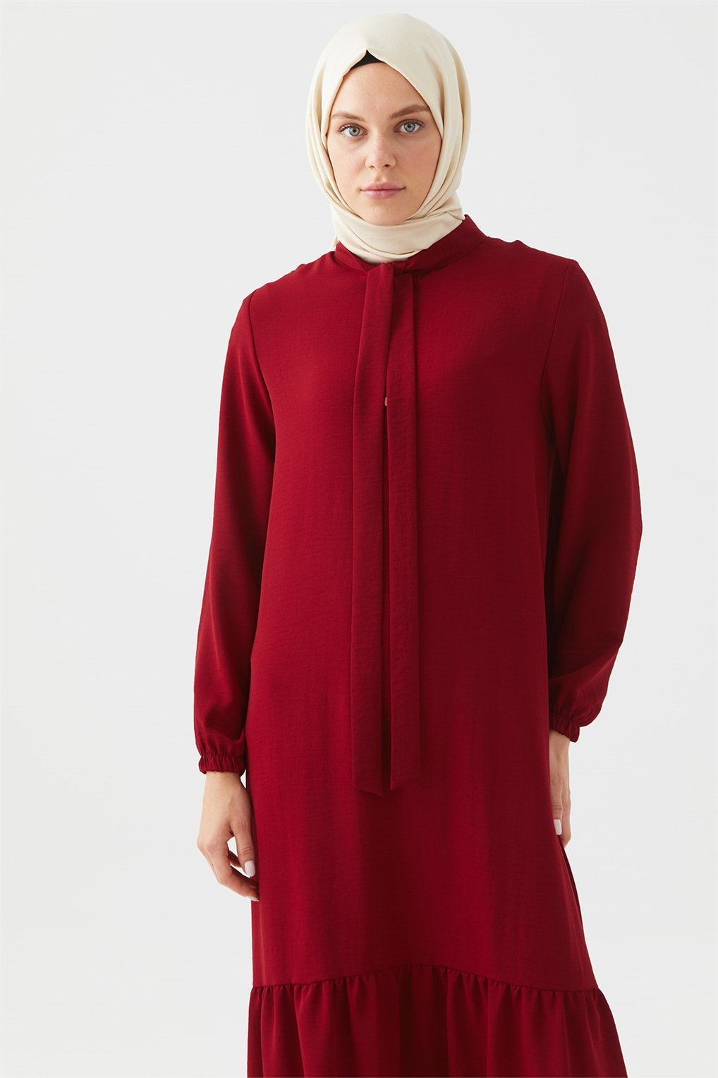 Sitare Ayrobin Elbise 21Y977- Bordo