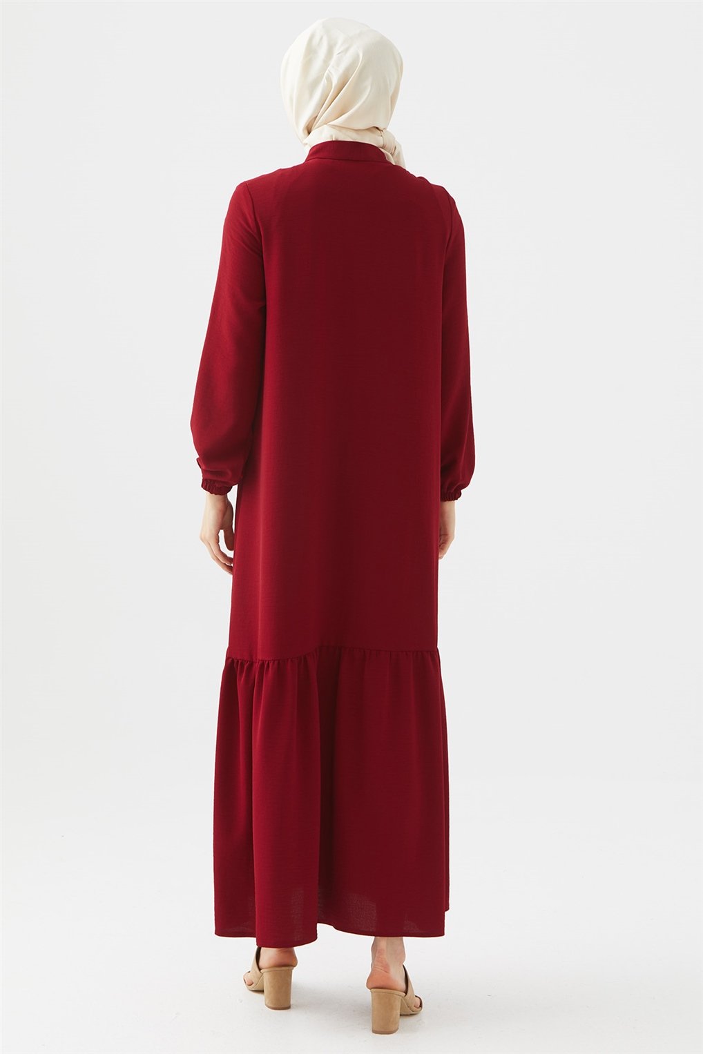 Sitare Ayrobin Elbise 21Y977- Bordo