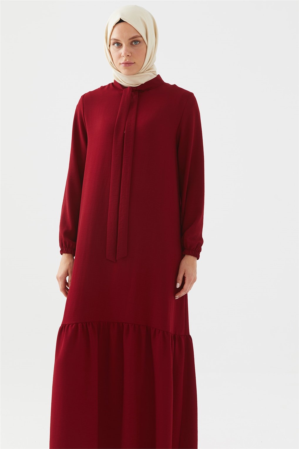 Sitare Ayrobin Elbise 21Y977- Bordo