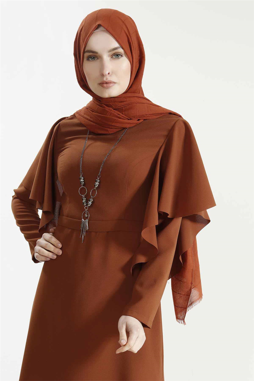Sitare Elbise 5184- Taba