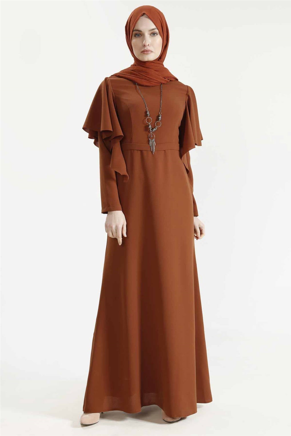Sitare Elbise 5184- Taba