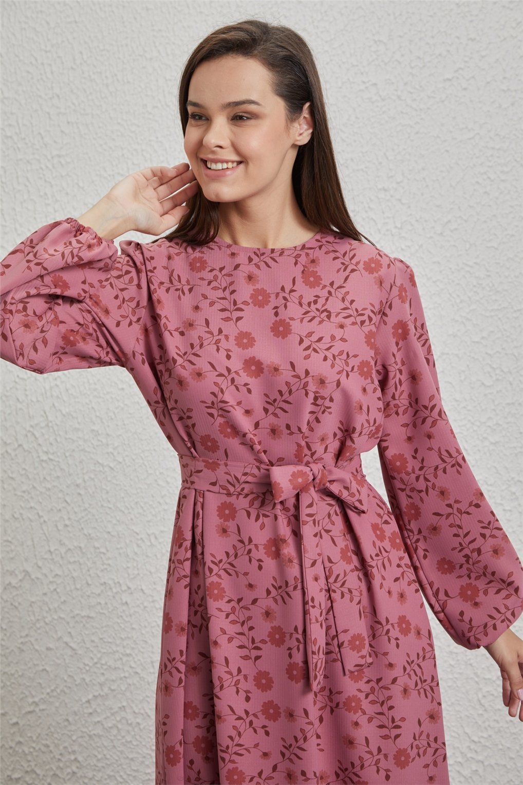 Sitare Fbs Baskılı Elbise 22K1160- Mercan