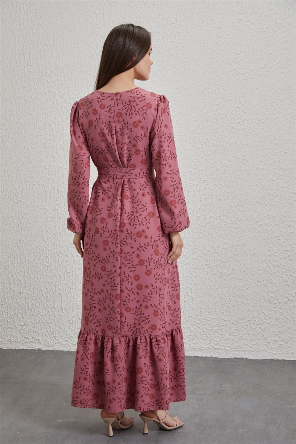 Sitare Fbs Baskılı Elbise 22K1160- Mercan