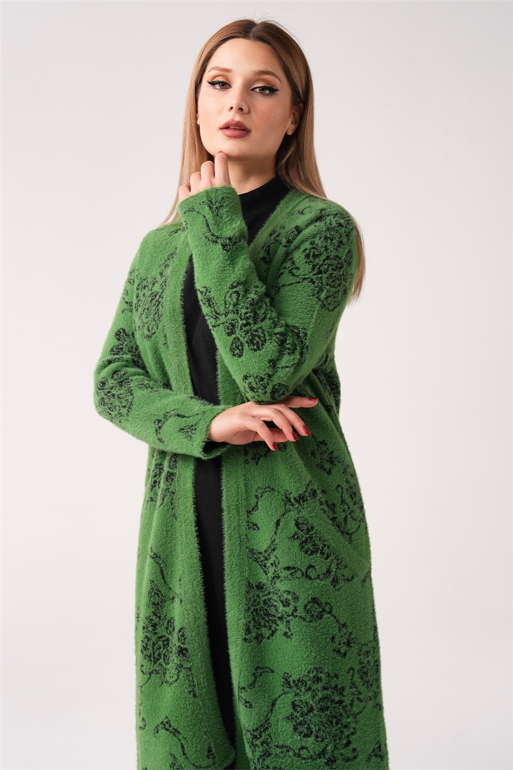 SİTARE GÜL DESENLİ HIRKA 9998- BENETTON