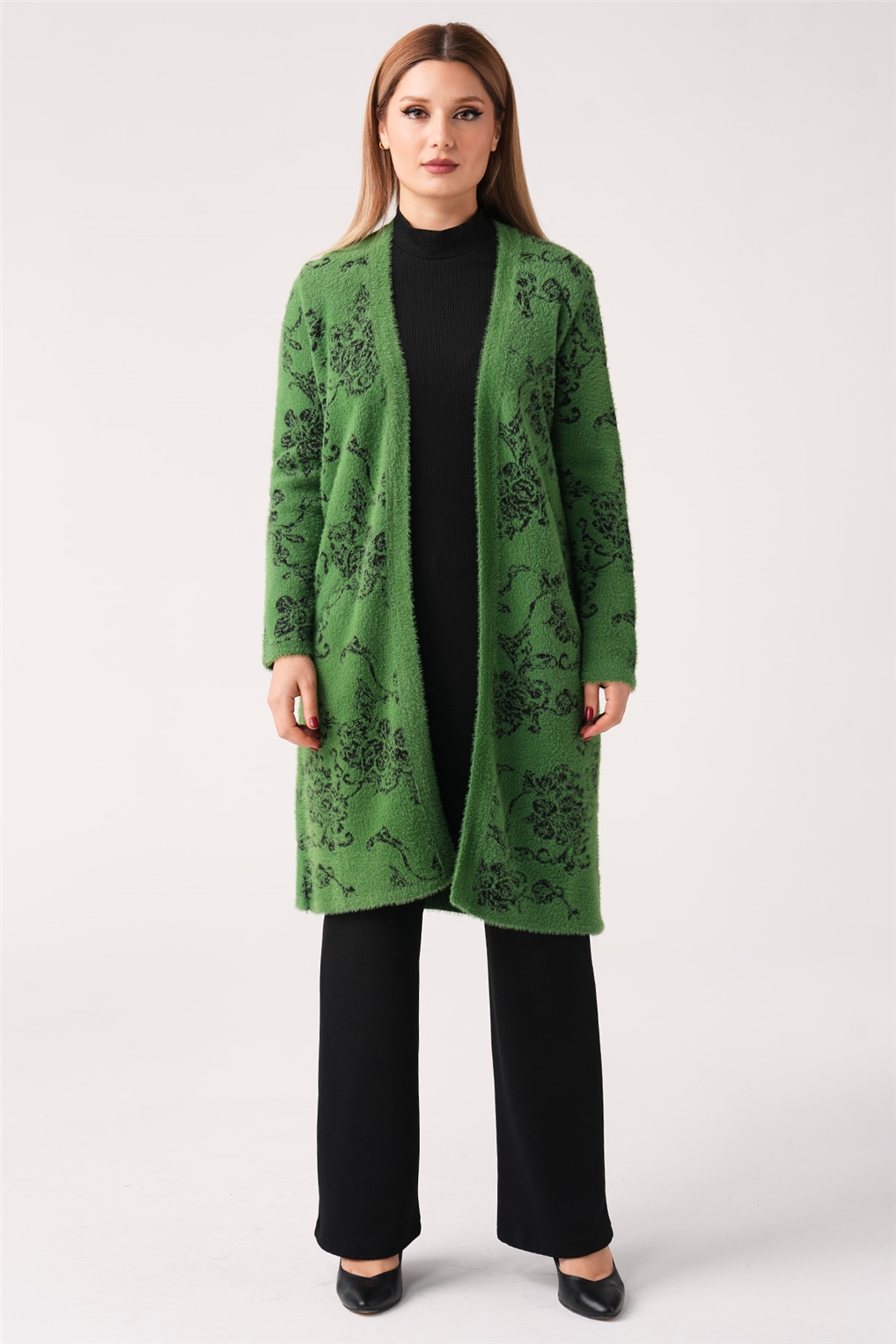 SİTARE GÜL DESENLİ HIRKA 9998- BENETTON