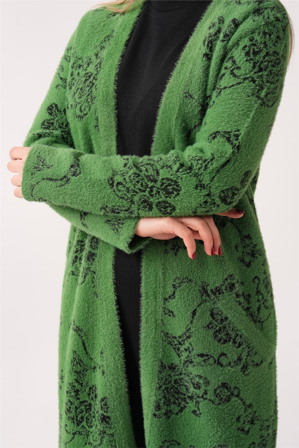 SİTARE GÜL DESENLİ HIRKA 9998- BENETTON