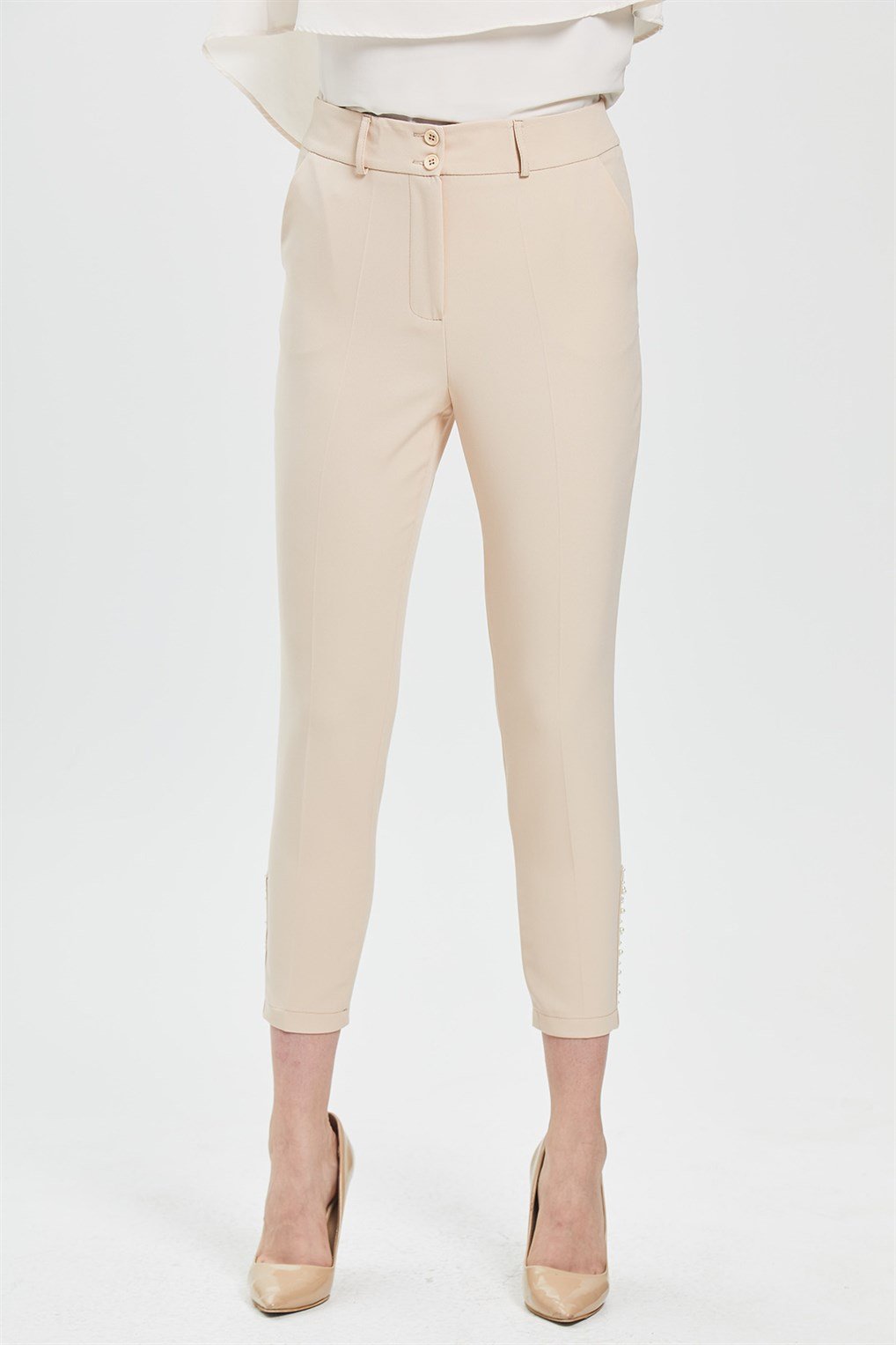 Sitare İncili Bilekboy Pantolon 22Y6011- Bej