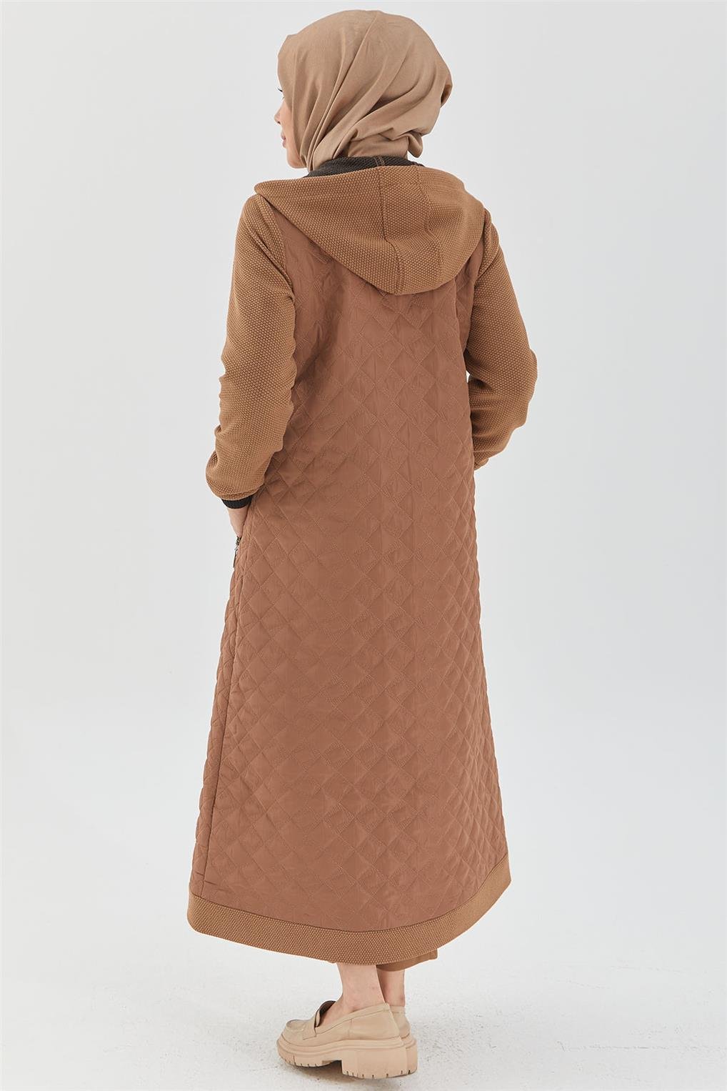 SİTARE KAPİTONE ÖRME SÜET  KOMB.GİYÇIK 244065- Taba