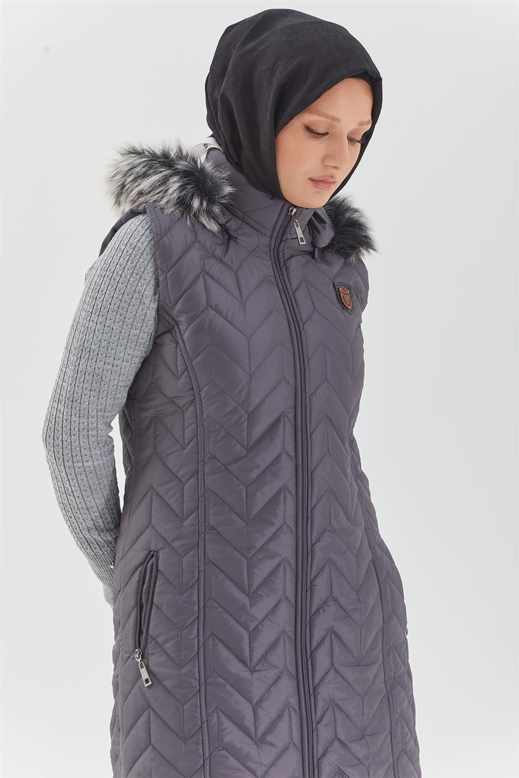 SİTARE KAPİTONE YELEK 6109- Gri