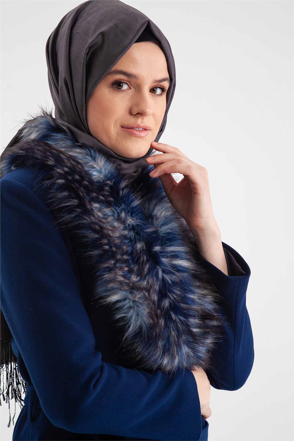Sitare Kaşmir Yakası Kürklü Kaban 21K5008- Laci