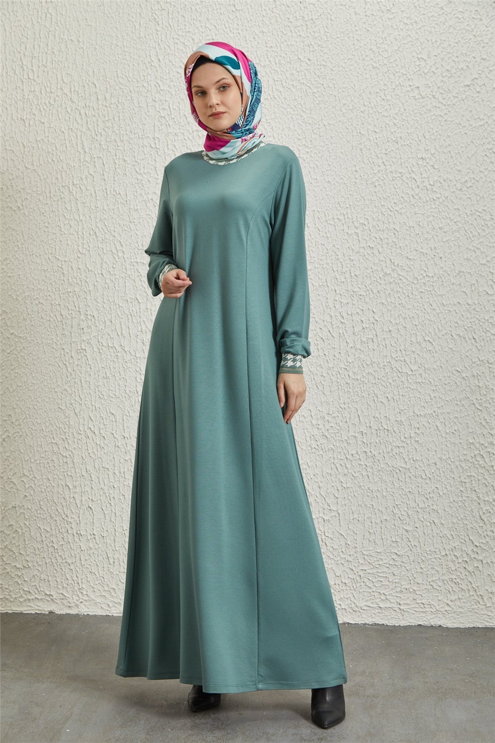 Sitare Kol Ribanalı Elbise 22K8012- Mint