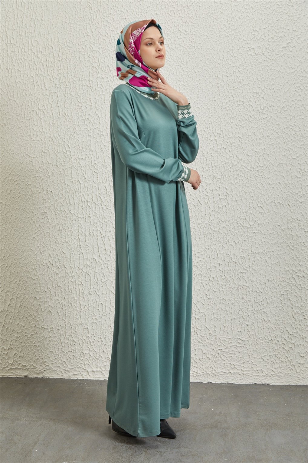 Sitare Kol Ribanalı Elbise 22K8012- Mint