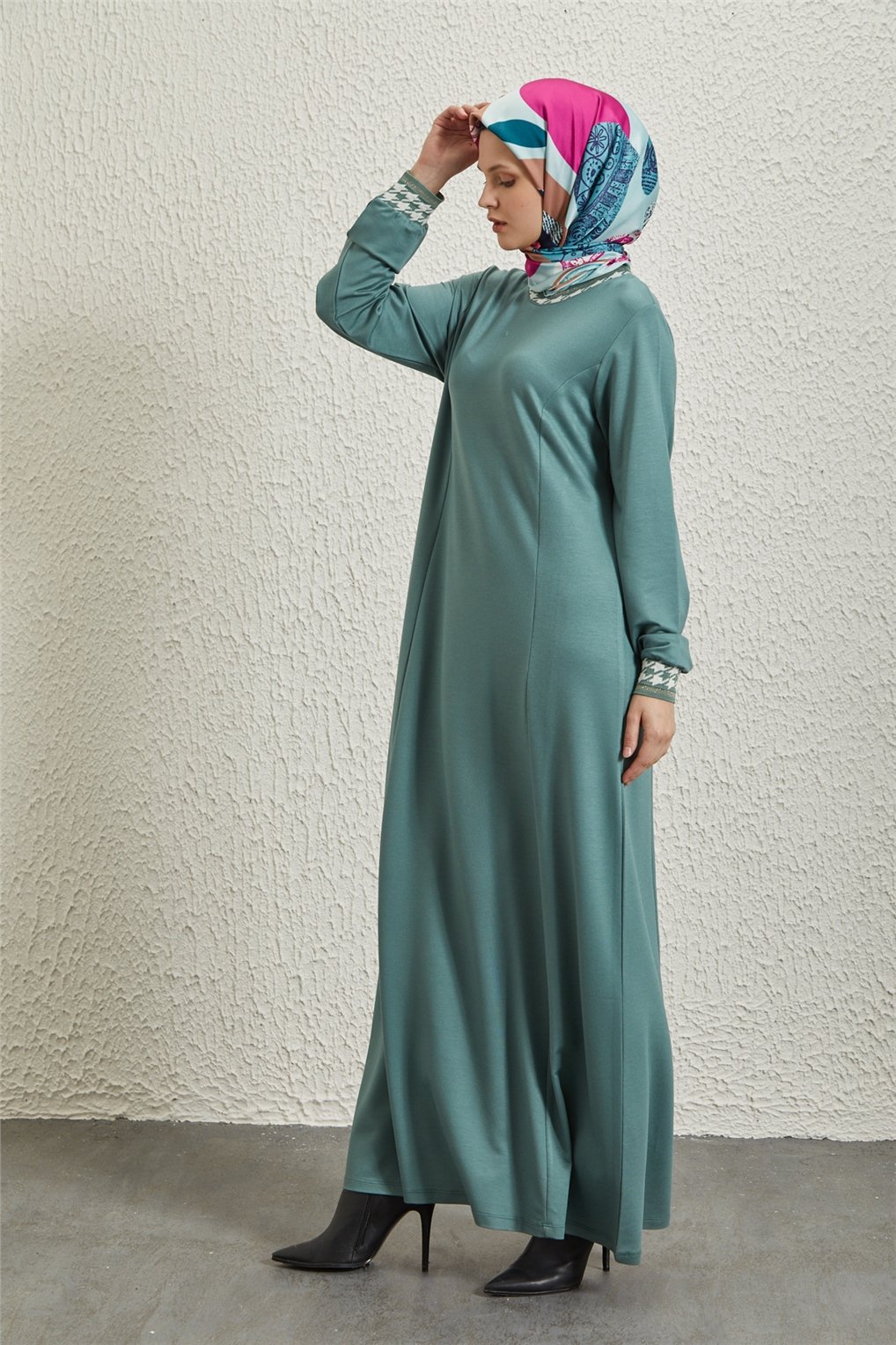 Sitare Kol Ribanalı Elbise 22K8012- Mint