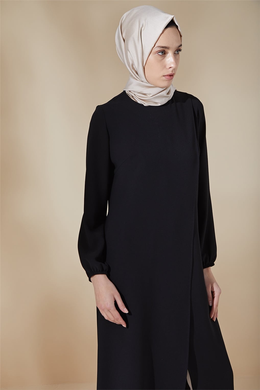 Sitare Krep Anveloplu İkili Takım 21Y955- Siyah