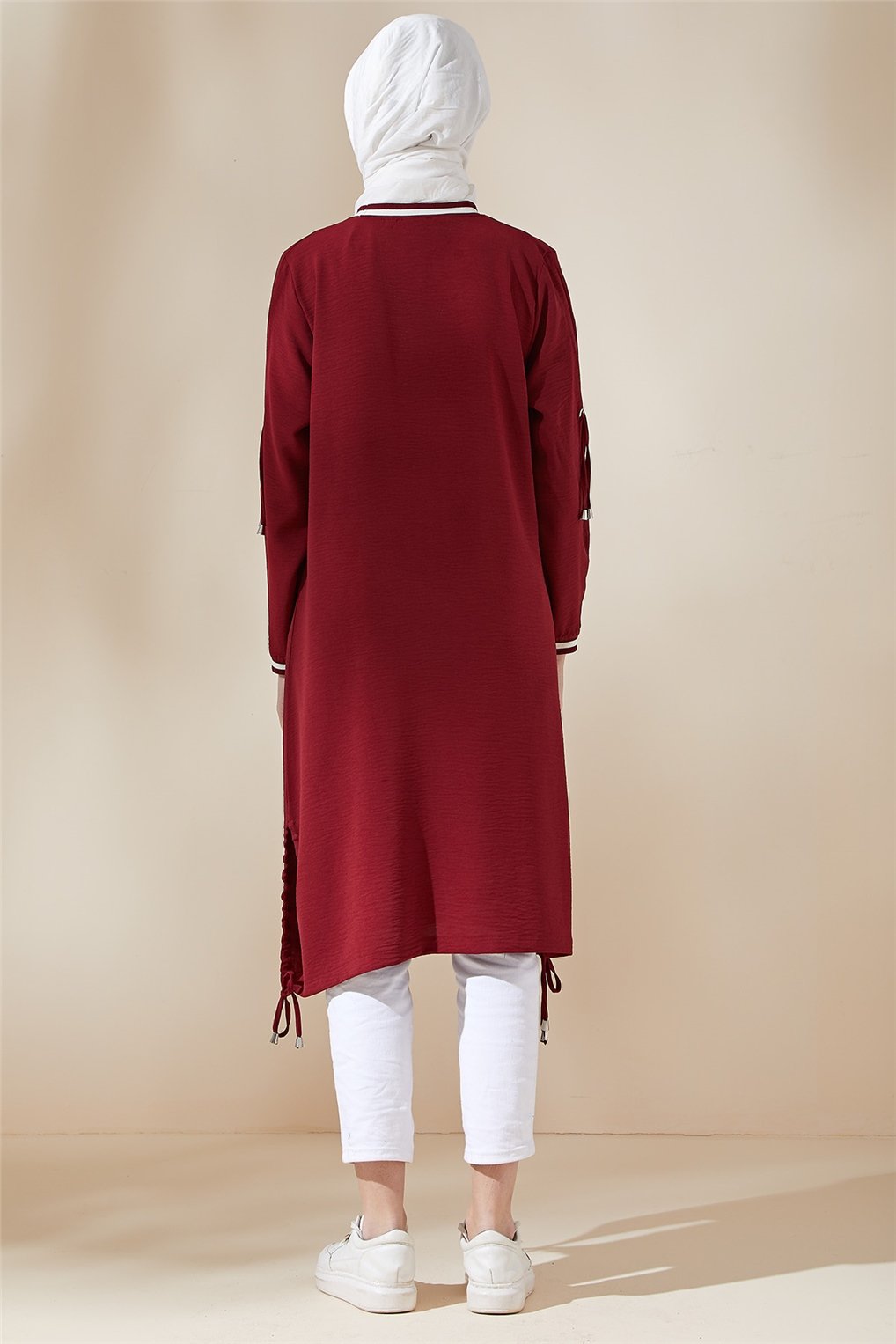 Sitare Kuçgözlü Bağcıklı Tunik 21YSNYSTN7014- Bordo