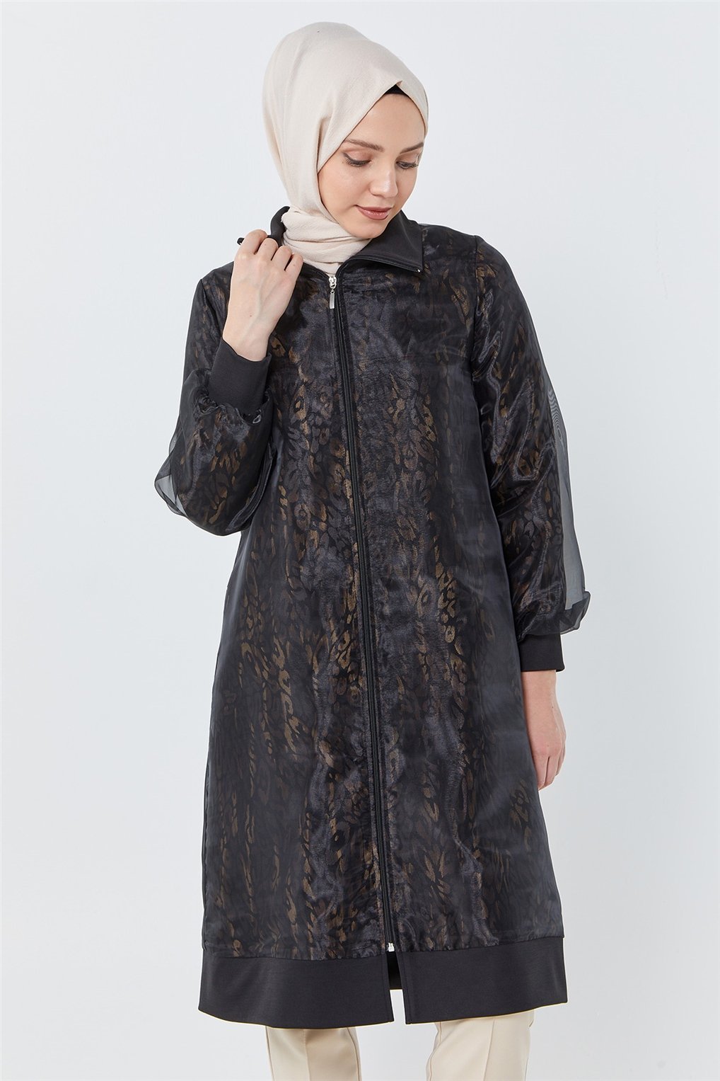 SİTARE LEOPAR DESENLİ ORGANİZE GİY ÇIK 230559- BAKIR LEOPAR
