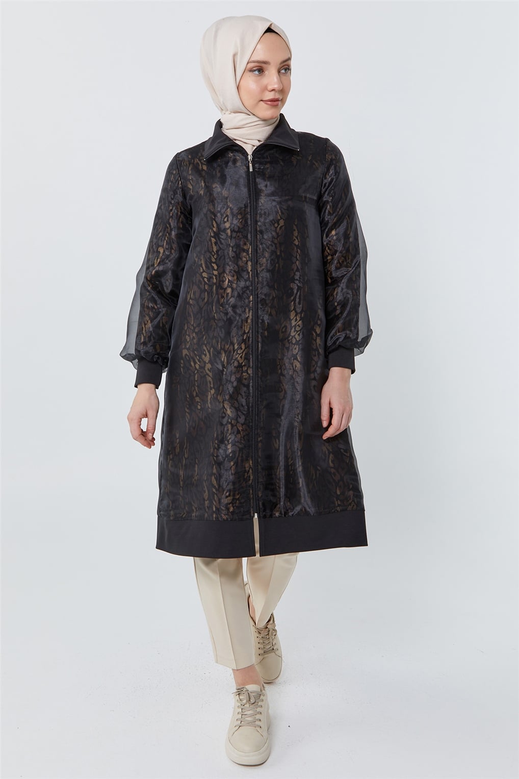 SİTARE LEOPAR DESENLİ ORGANİZE GİY ÇIK 230559- BAKIR LEOPAR