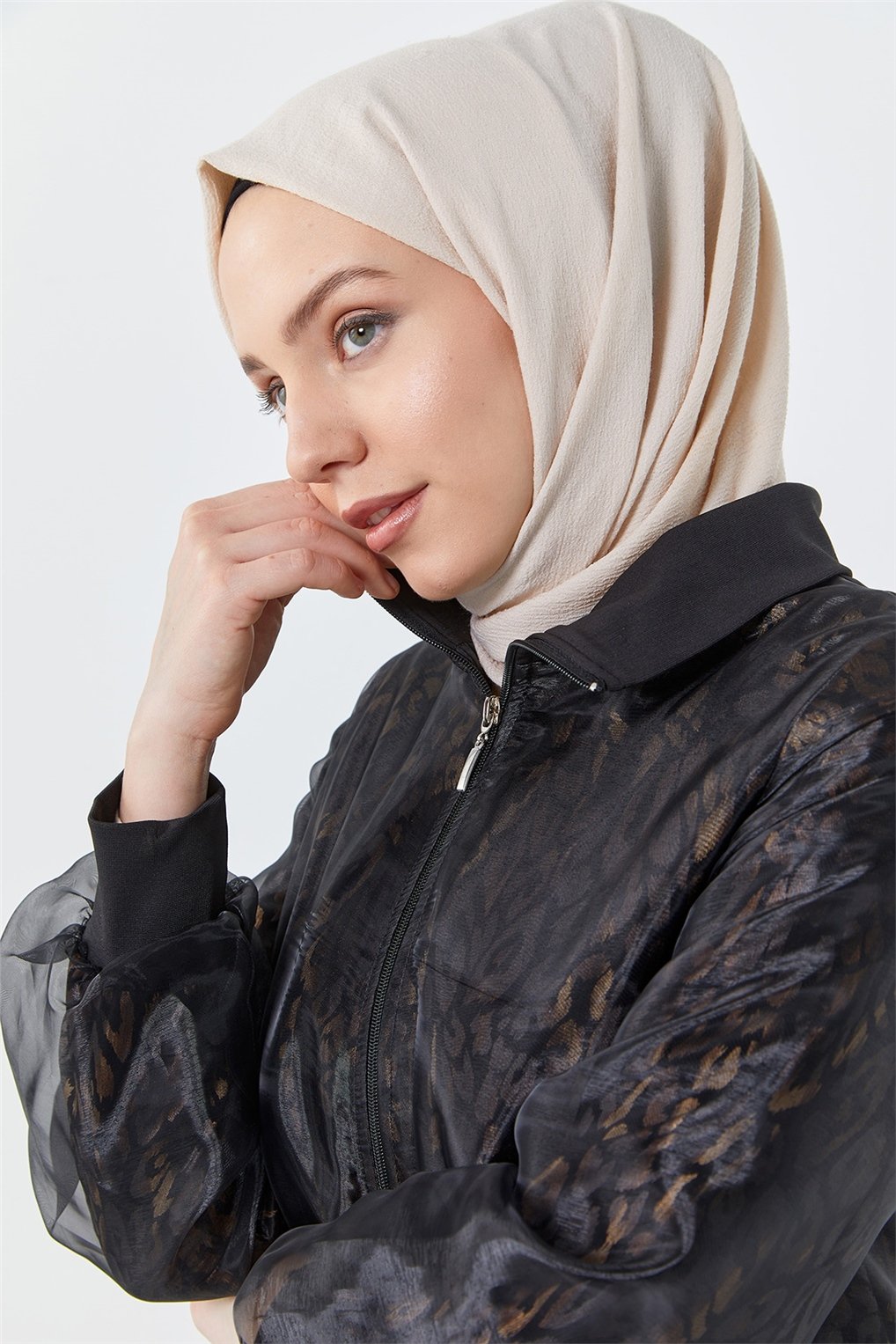 SİTARE LEOPAR DESENLİ ORGANİZE GİY ÇIK 230559- BAKIR LEOPAR