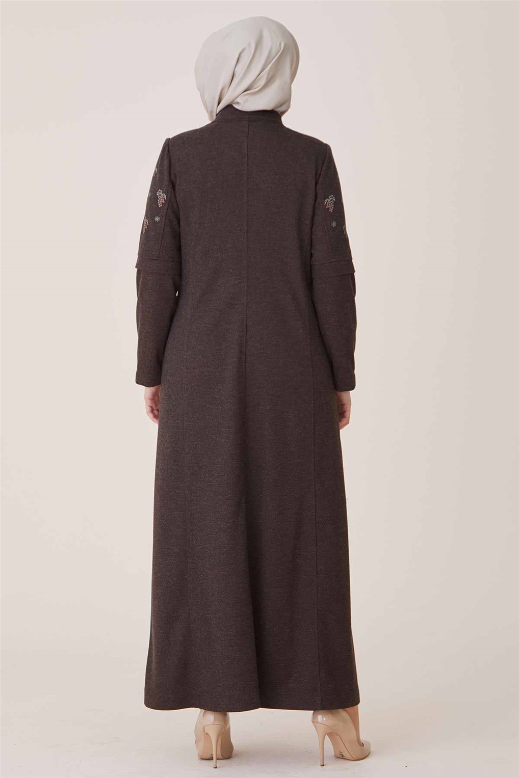 Sitare Menajlı Üzüm Manto 20K0204-1- Kahve