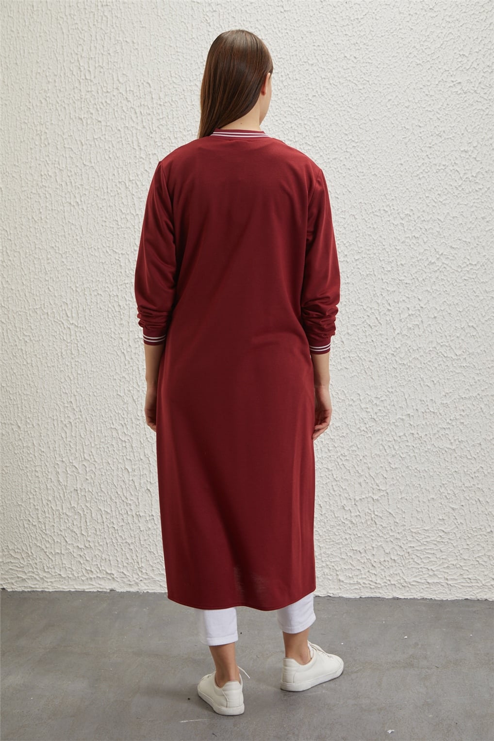 Sitare Önü Fermuarlı Giy-Çık 22K1236- Bordo