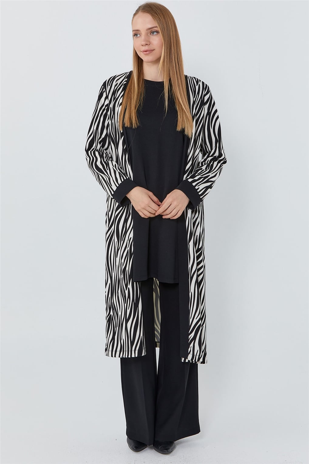 SİTARE OTTOMAN HIRKA TAKIM 230594- Siyah / Beyaz
