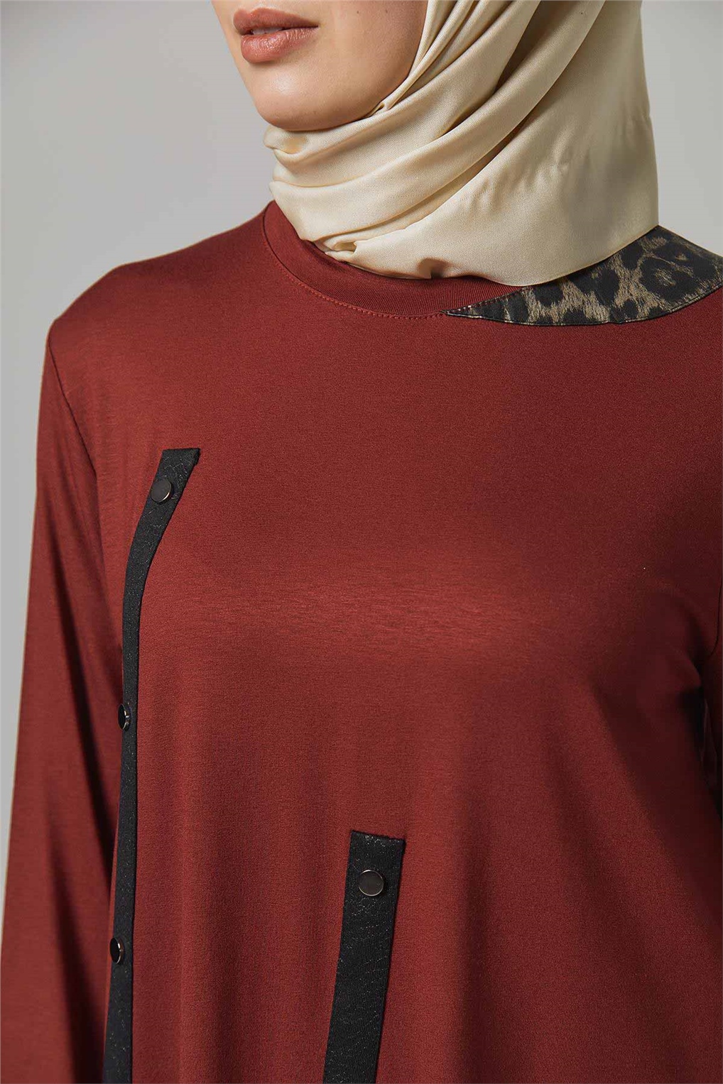 Sitare Rivet Çakmalı Tunik 6159- Bordo