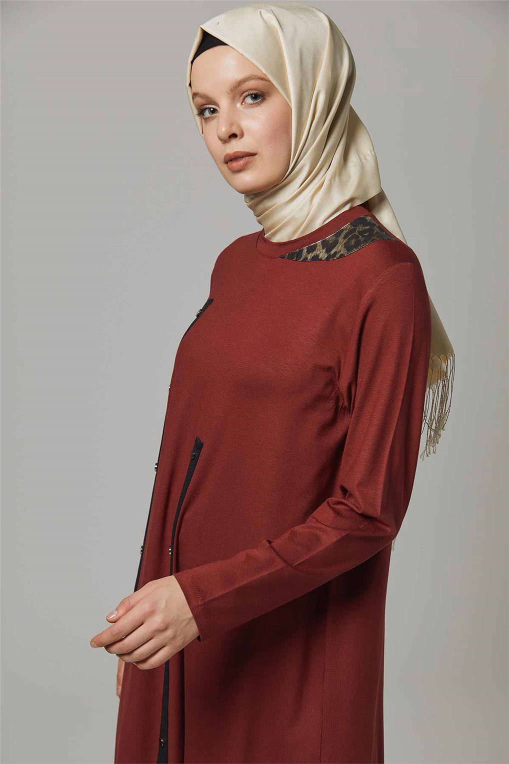 Sitare Rivet Çakmalı Tunik 6159- Bordo
