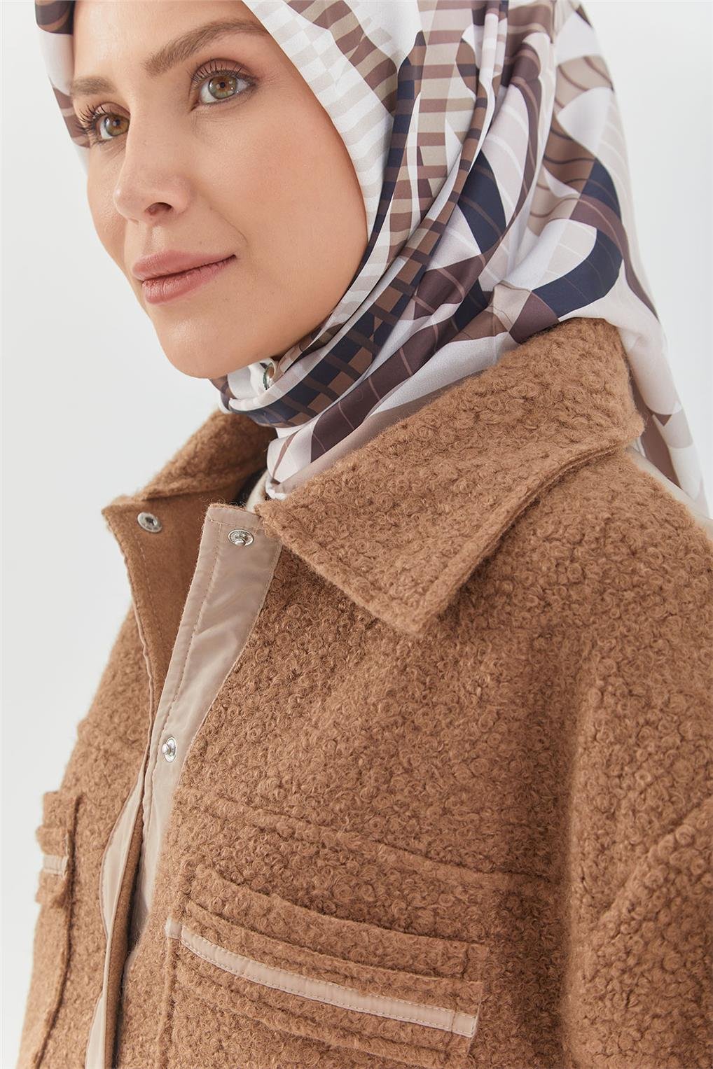 SİTARE ROBASI ÇITÇITLI PELUŞ CEKET 9606- Vizon