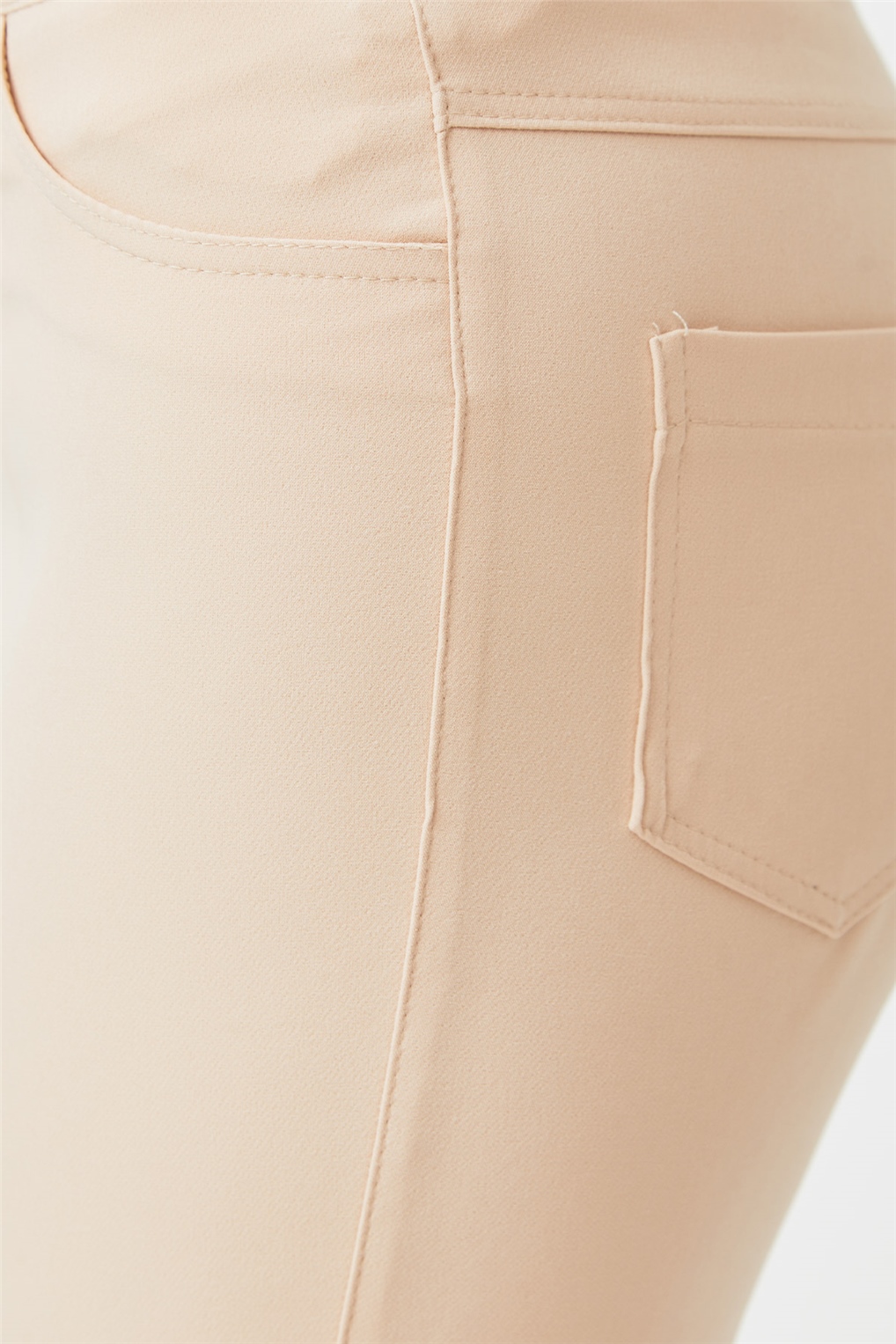 Sitare Spor 5 Cep Bilekboy Pantolon- Bej